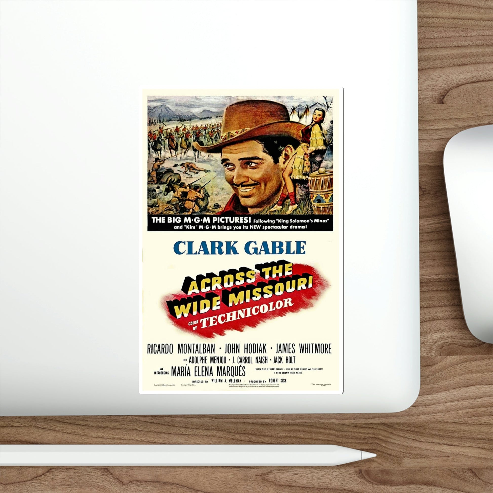 Across the Wide Missouri 1951 Movie Poster STICKER Vinyl Die-Cut Decal-The Sticker Space