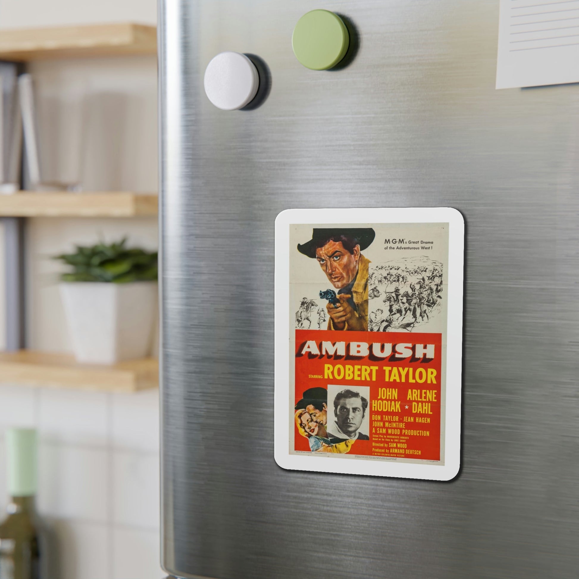 Ambush 1950 Movie Poster Die-Cut Magnet-The Sticker Space