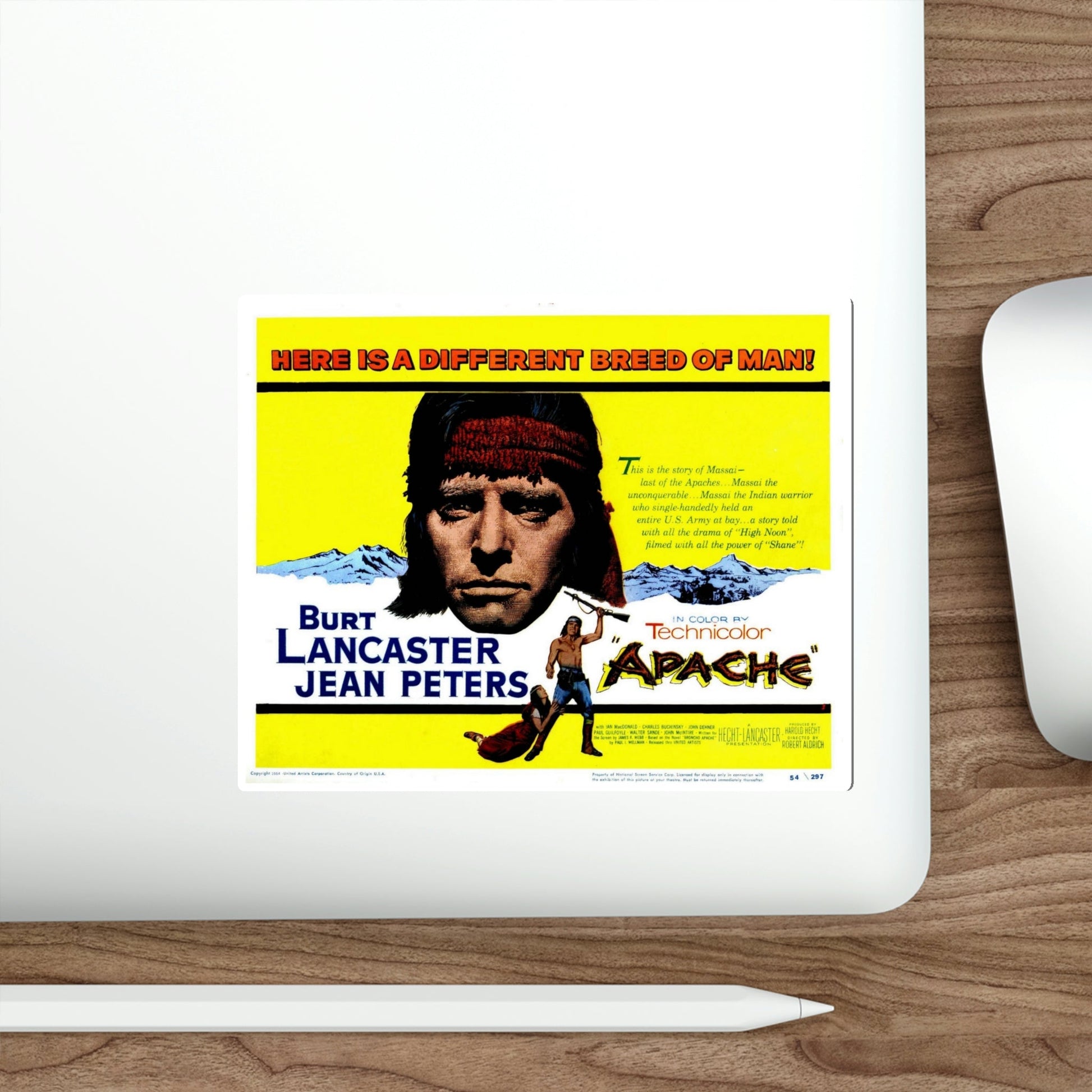 Apache 1954 Movie Poster STICKER Vinyl Die-Cut Decal-The Sticker Space