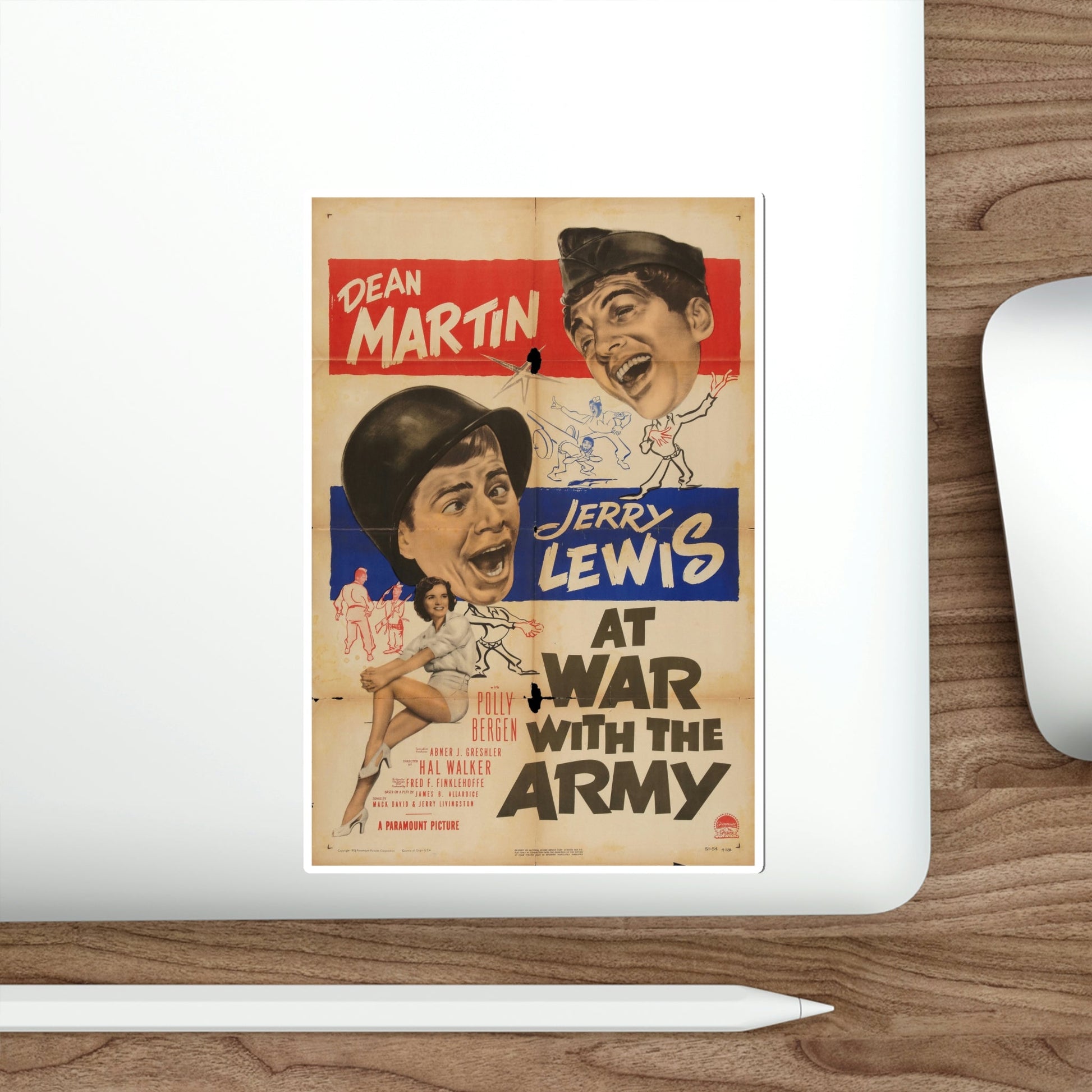 At War with the Army 1950 v2 Movie Poster STICKER Vinyl Die-Cut Decal-The Sticker Space