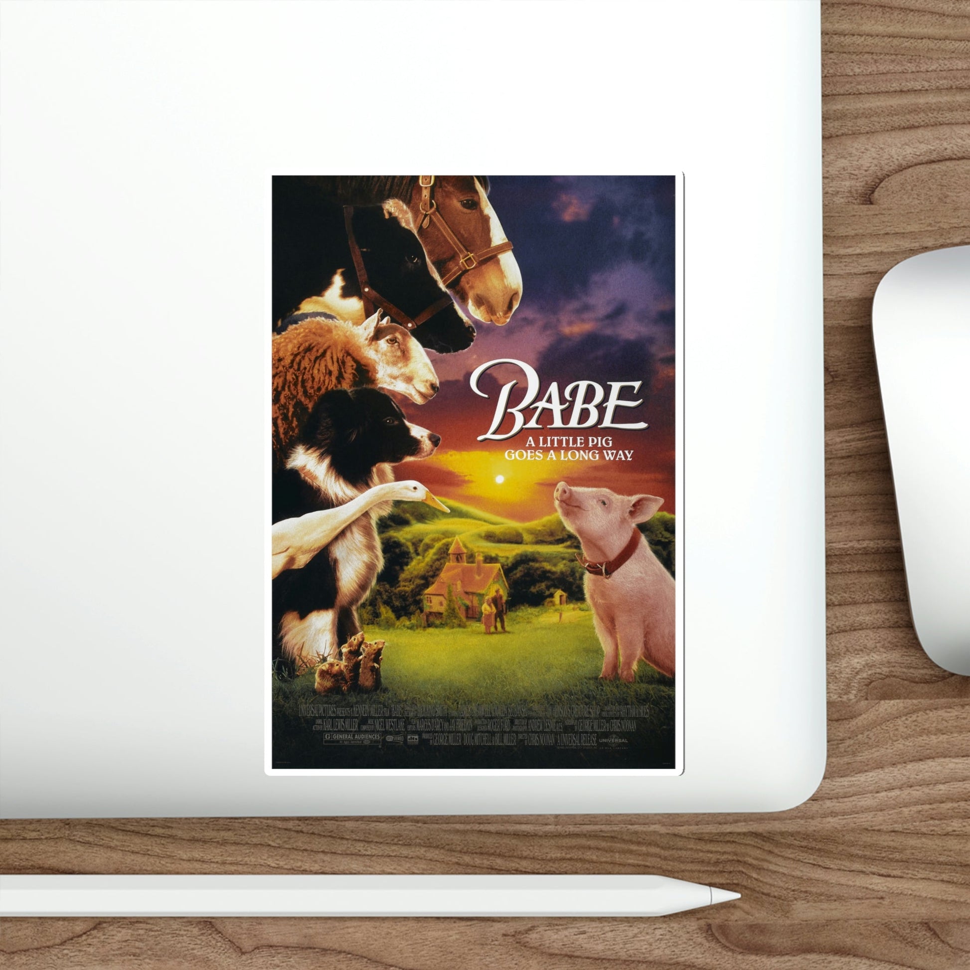 Babe 1995 Movie Poster STICKER Vinyl Die-Cut Decal-The Sticker Space