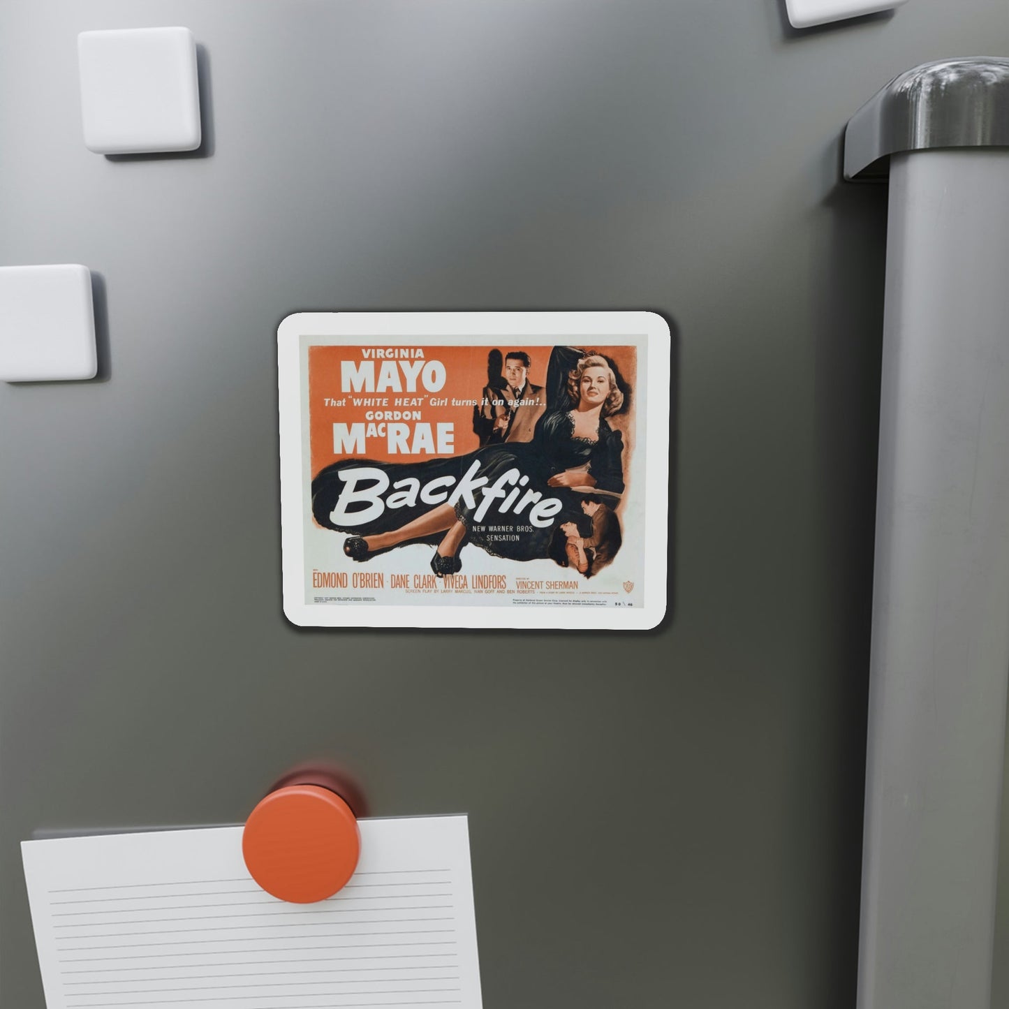 Backfire 1950 Movie Poster Die-Cut Magnet-The Sticker Space