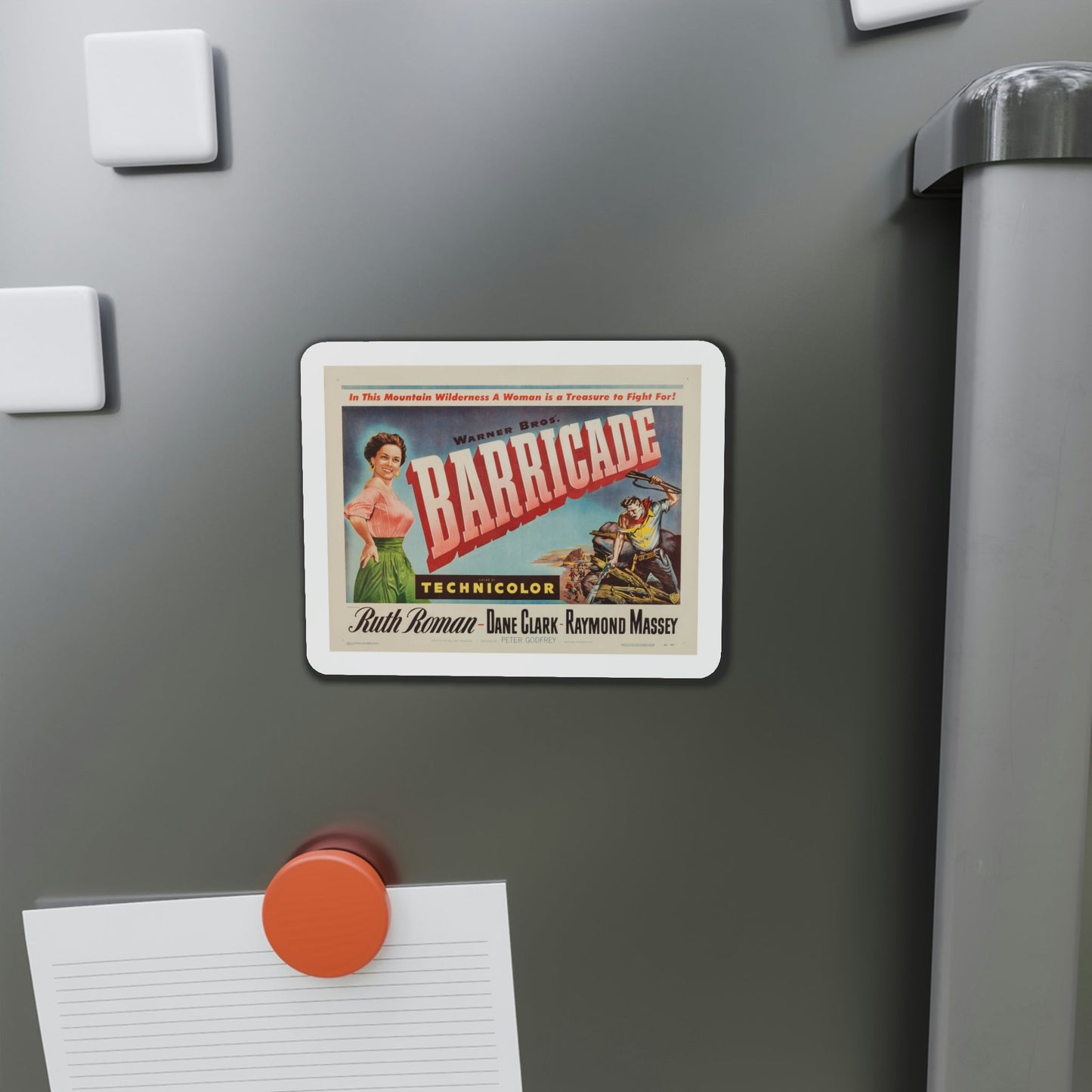 Barricade 1950 Movie Poster Die-Cut Magnet-The Sticker Space