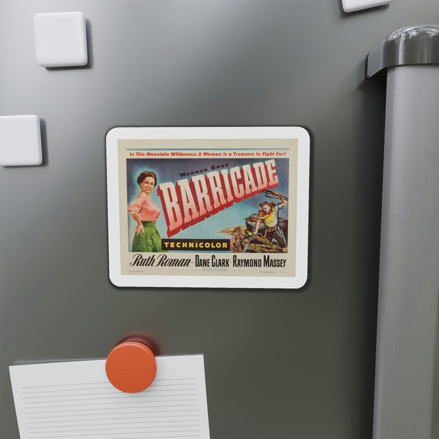 Barricade 1950 Movie Poster Die-Cut Magnet-The Sticker Space