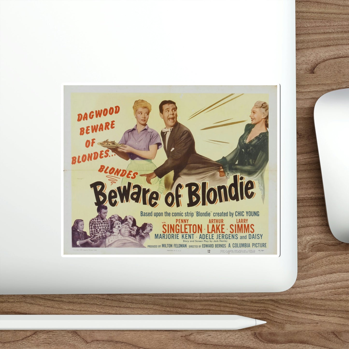 Beware of Blondie 1950 Movie Poster STICKER Vinyl Die-Cut Decal-The Sticker Space