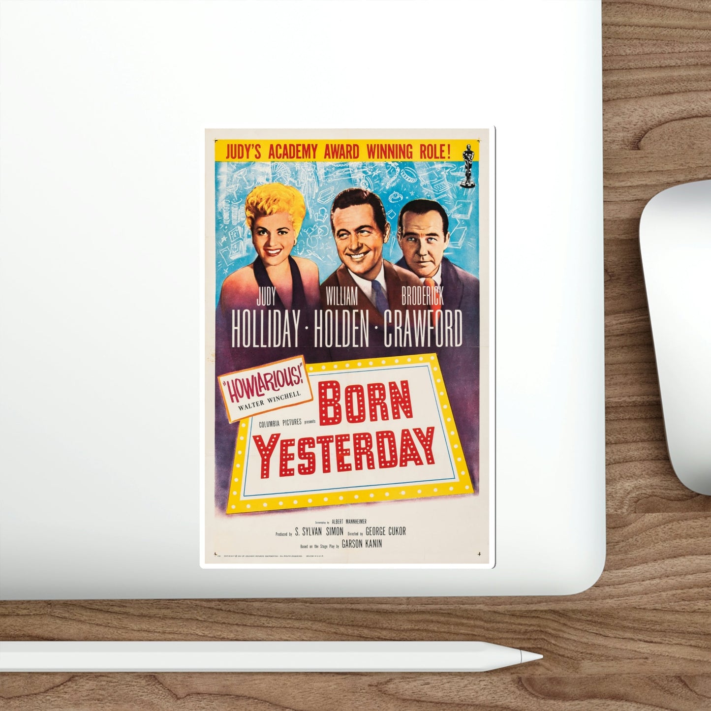 Born Yesterday 1950 Movie Poster STICKER Vinyl Die-Cut Decal-The Sticker Space