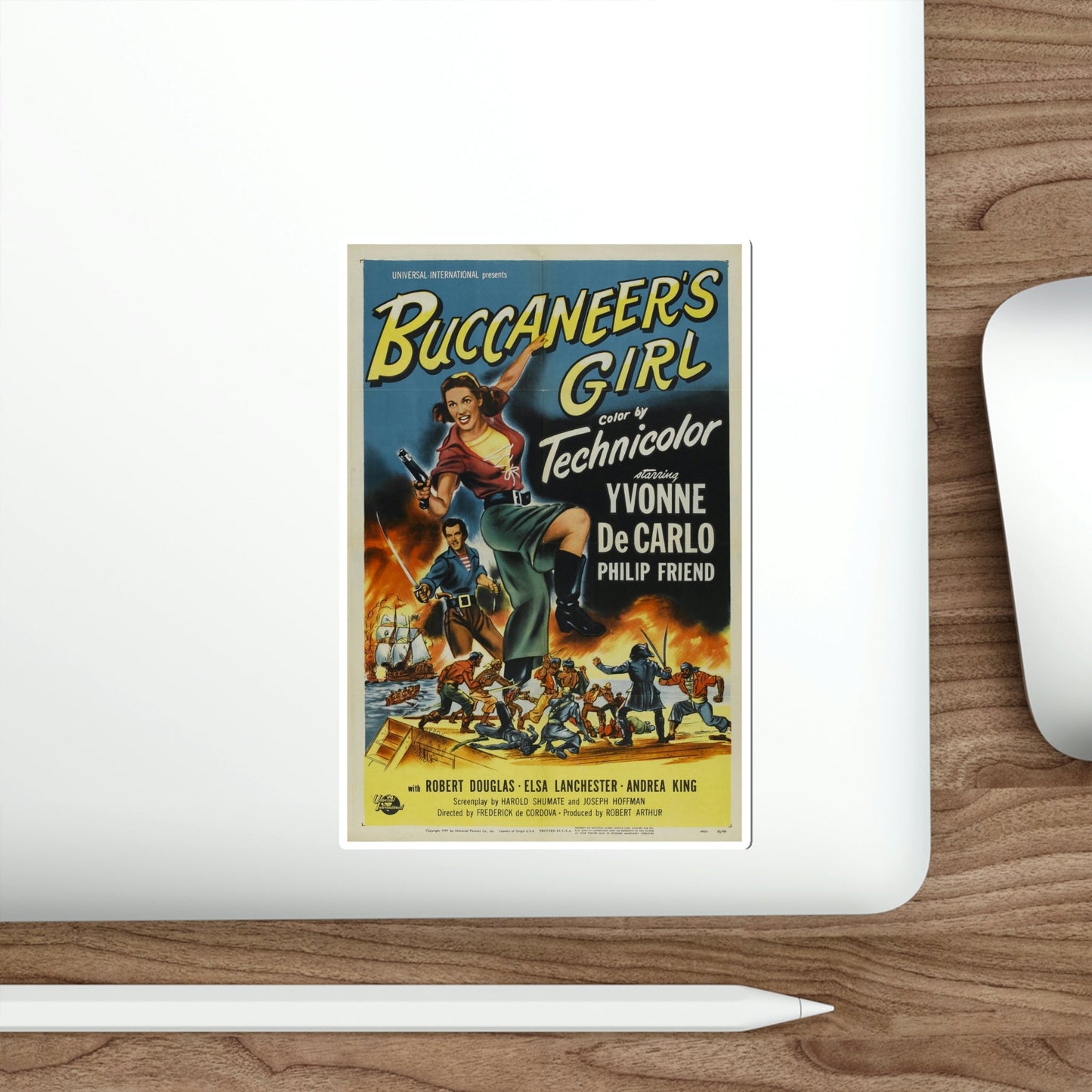 Buccaneers Girl 1950 Movie Poster STICKER Vinyl Die-Cut Decal-The Sticker Space