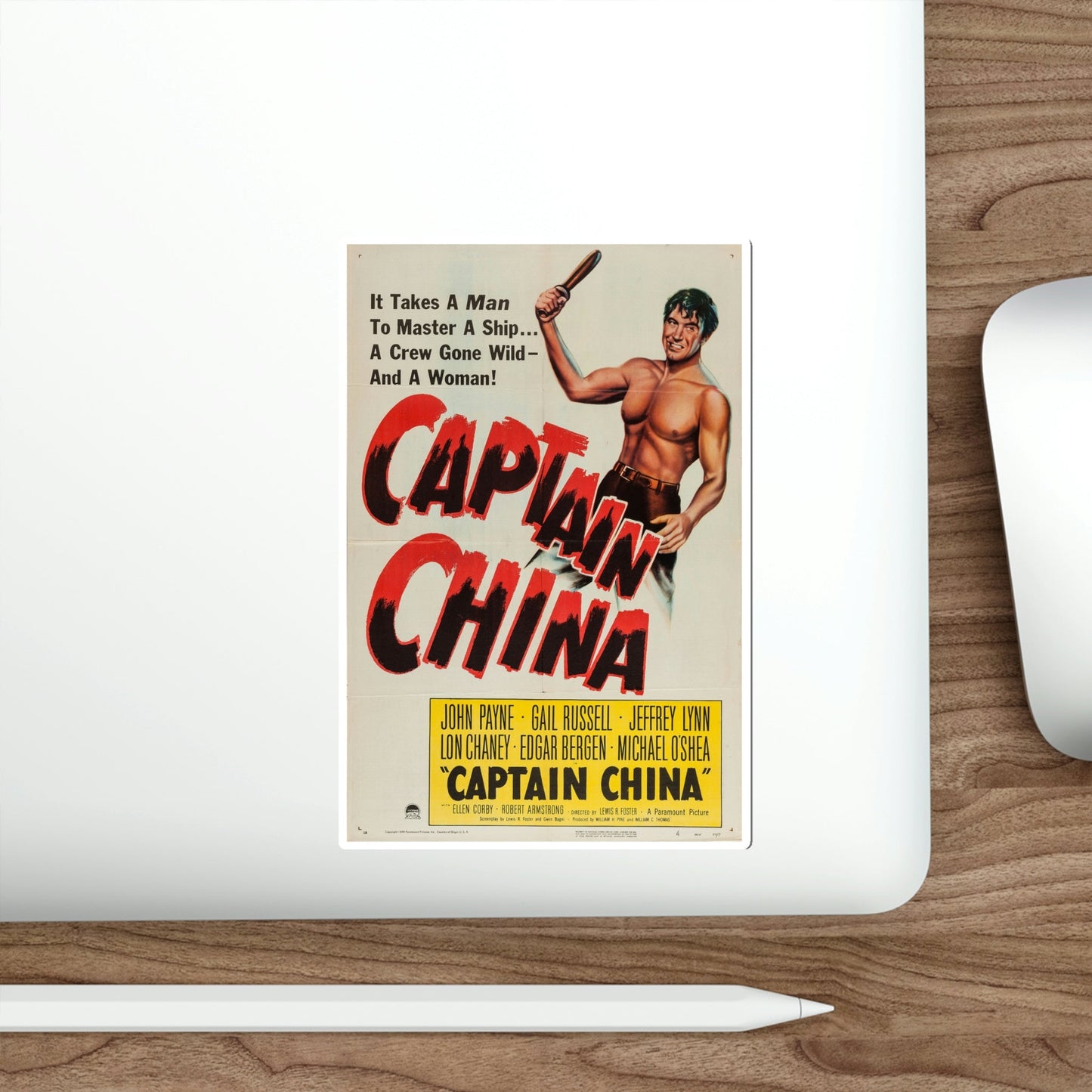 Captain China 1950 Movie Poster STICKER Vinyl Die-Cut Decal-The Sticker Space