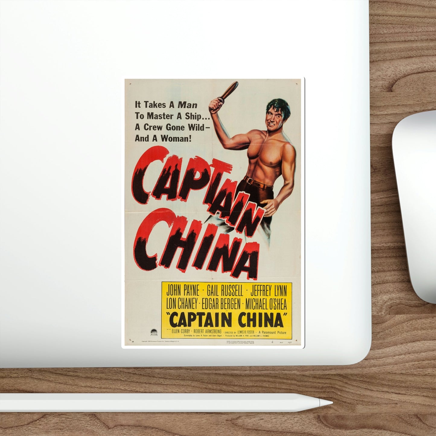 Captain China 1950 Movie Poster STICKER Vinyl Die-Cut Decal-The Sticker Space