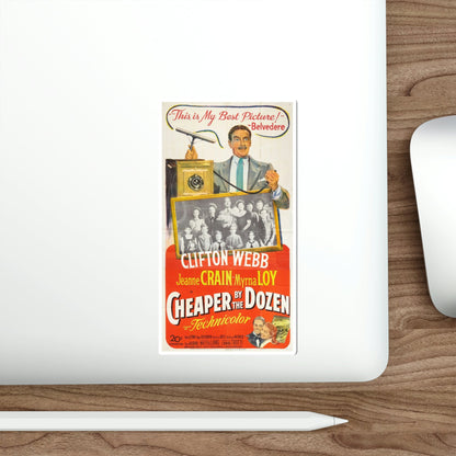 Cheaper by the Dozen 1950 Movie Poster STICKER Vinyl Die-Cut Decal-The Sticker Space