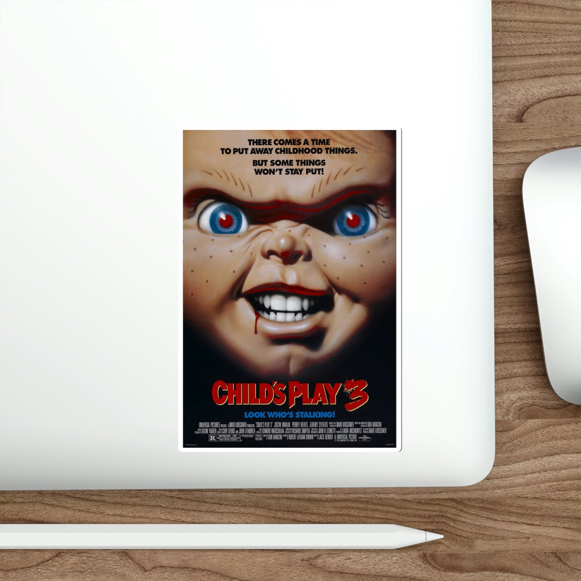 Childs Play 3 1991 Movie Poster STICKER Vinyl Die-Cut Decal-The Sticker Space