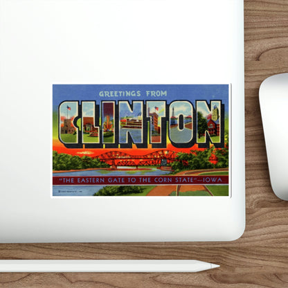 Clinton Iowa (Greeting Cards) STICKER Vinyl Die-Cut Decal-The Sticker Space