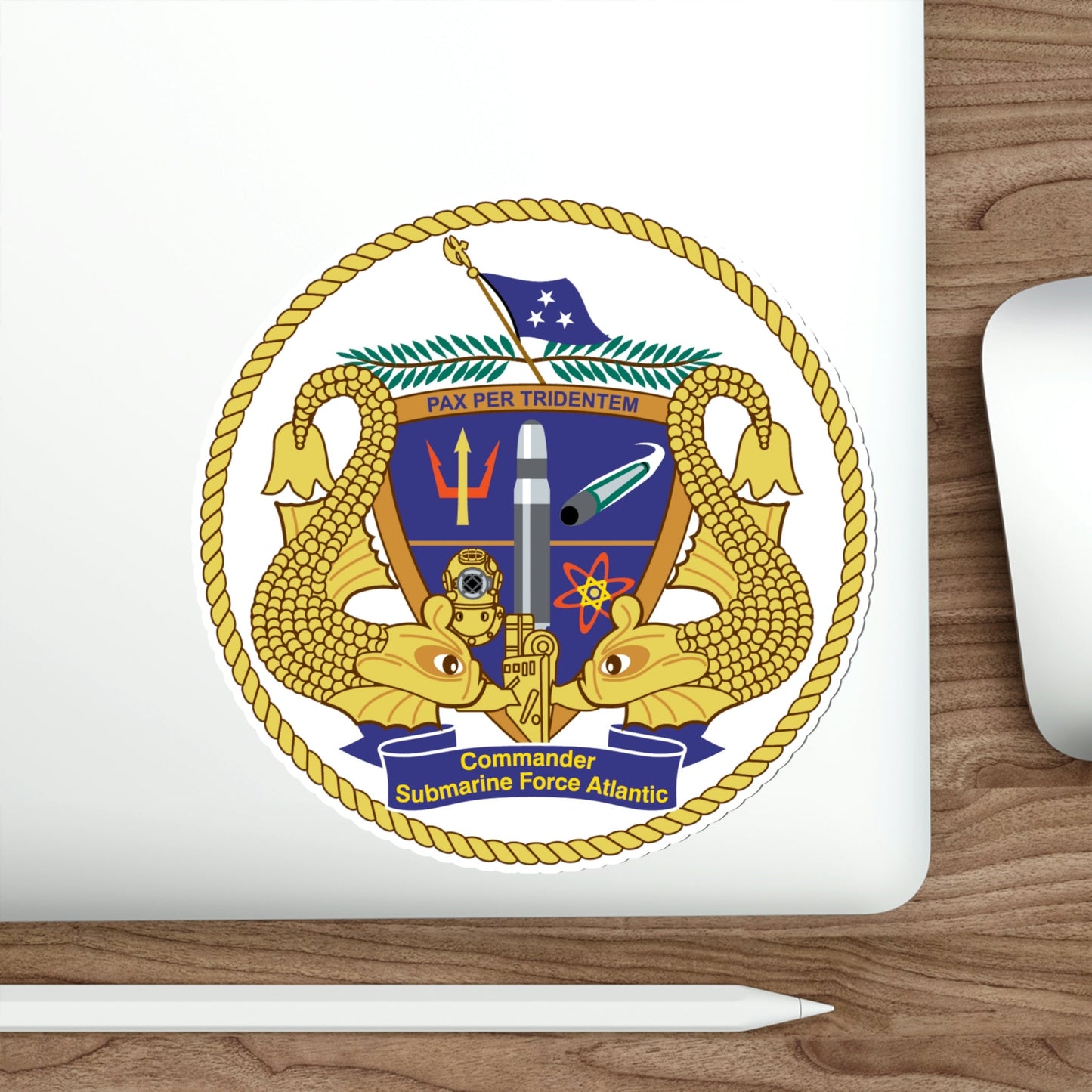 COMSUBLANT Atlantic Crest Commander Submarine Force Atlantic (U.S. Navy) STICKER Vinyl Die-Cut Decal-The Sticker Space