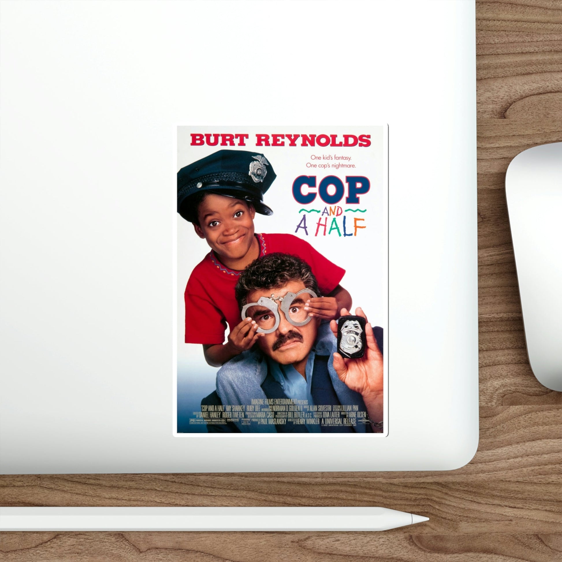 Cop and a Half 1993 Movie Poster STICKER Vinyl Die-Cut Decal-The Sticker Space