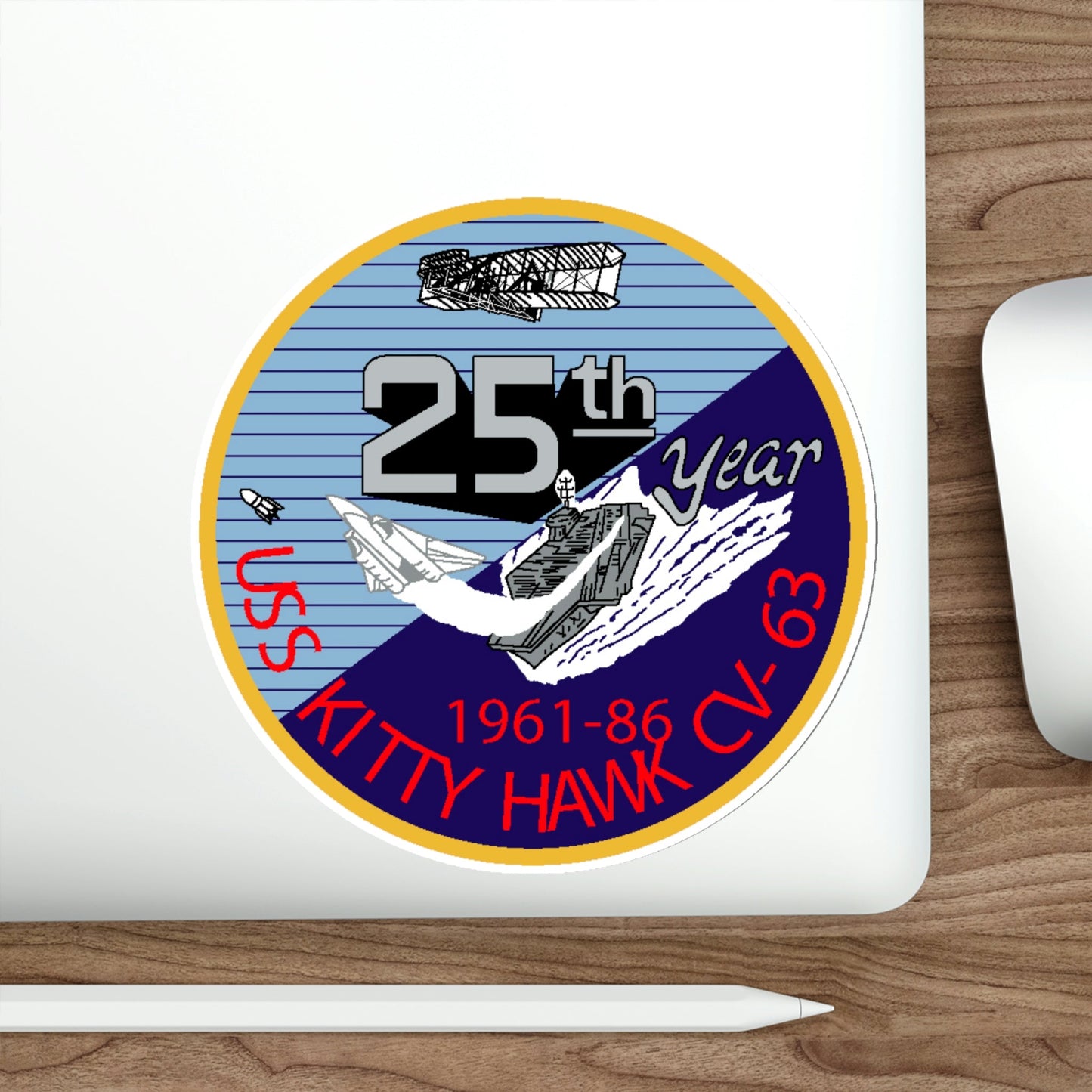 Copy of USS Kitty Hawk CV 63 (U.S. Navy) STICKER Vinyl Die-Cut Decal-The Sticker Space