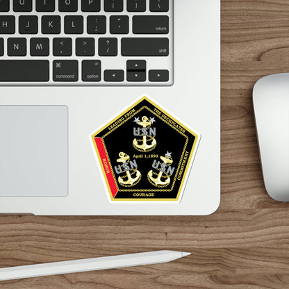 CPO Coin Octagon with 3 chiefs anchors (U.S. Navy) STICKER Vinyl Die-Cut Decal-The Sticker Space