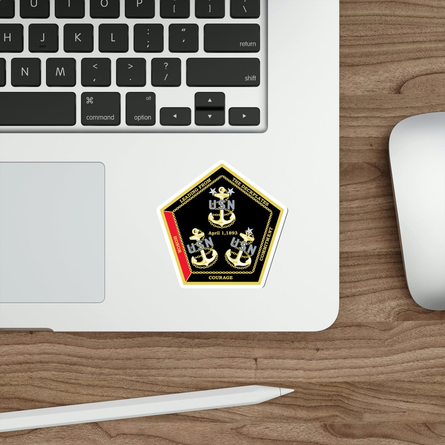 CPO Coin Octagon with 3 chiefs anchors (U.S. Navy) STICKER Vinyl Die-Cut Decal-The Sticker Space