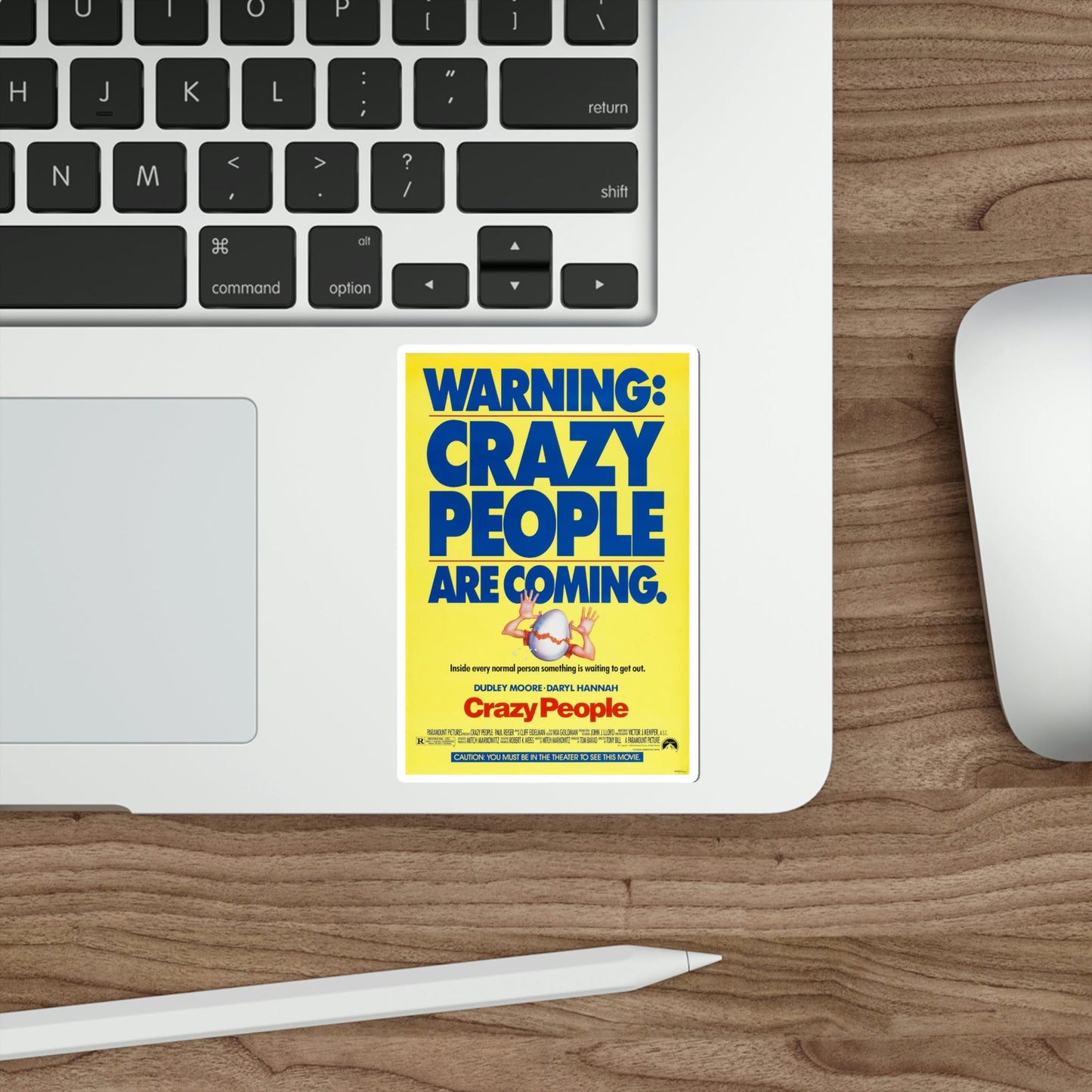 Crazy People 1990 Movie Poster STICKER Vinyl Die-Cut Decal-The Sticker Space