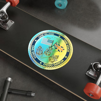 Diego Garcia One Mess (U.S. Navy) Holographic STICKER Die-Cut Vinyl Decal-The Sticker Space