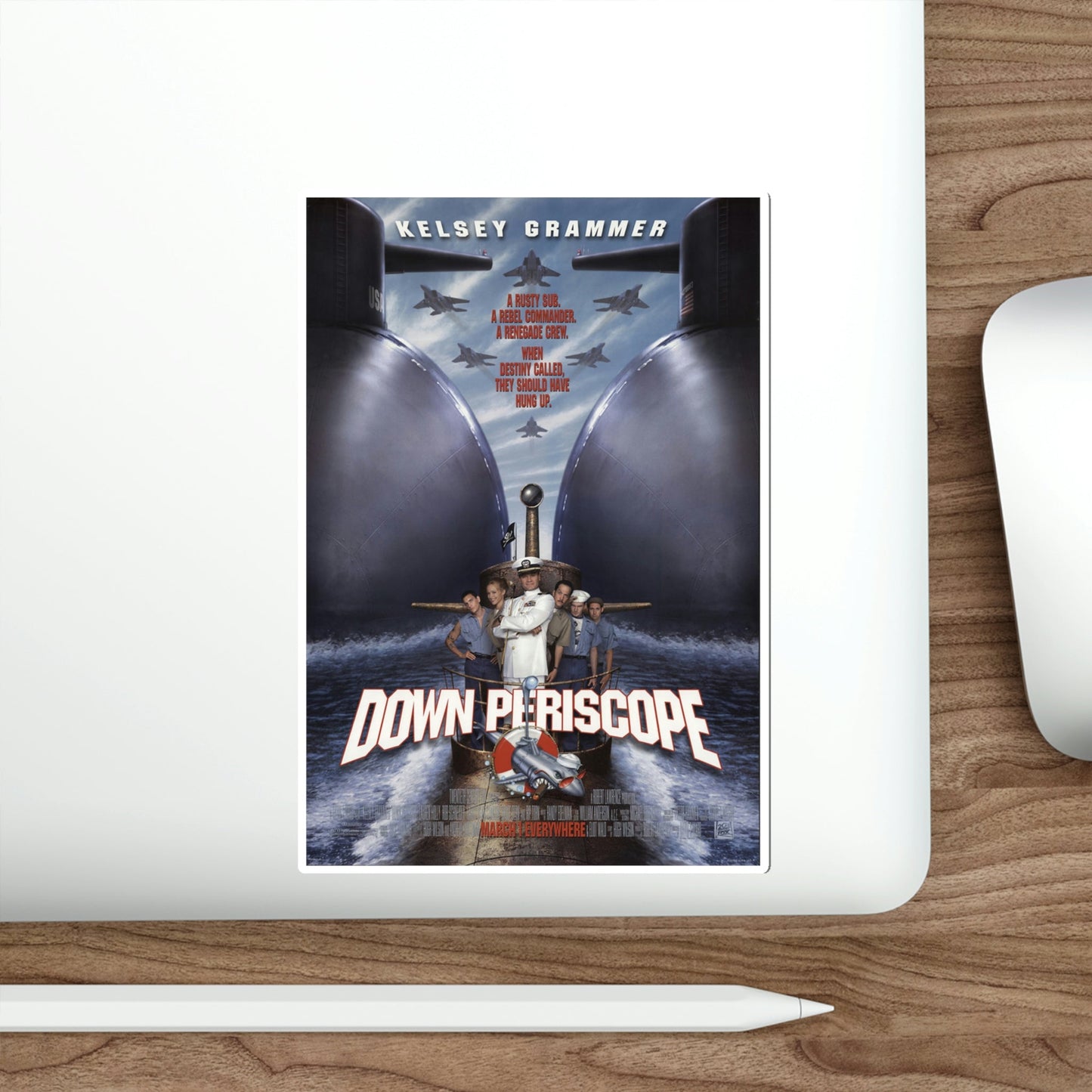 Down Periscope 1996 Movie Poster STICKER Vinyl Die-Cut Decal-The Sticker Space