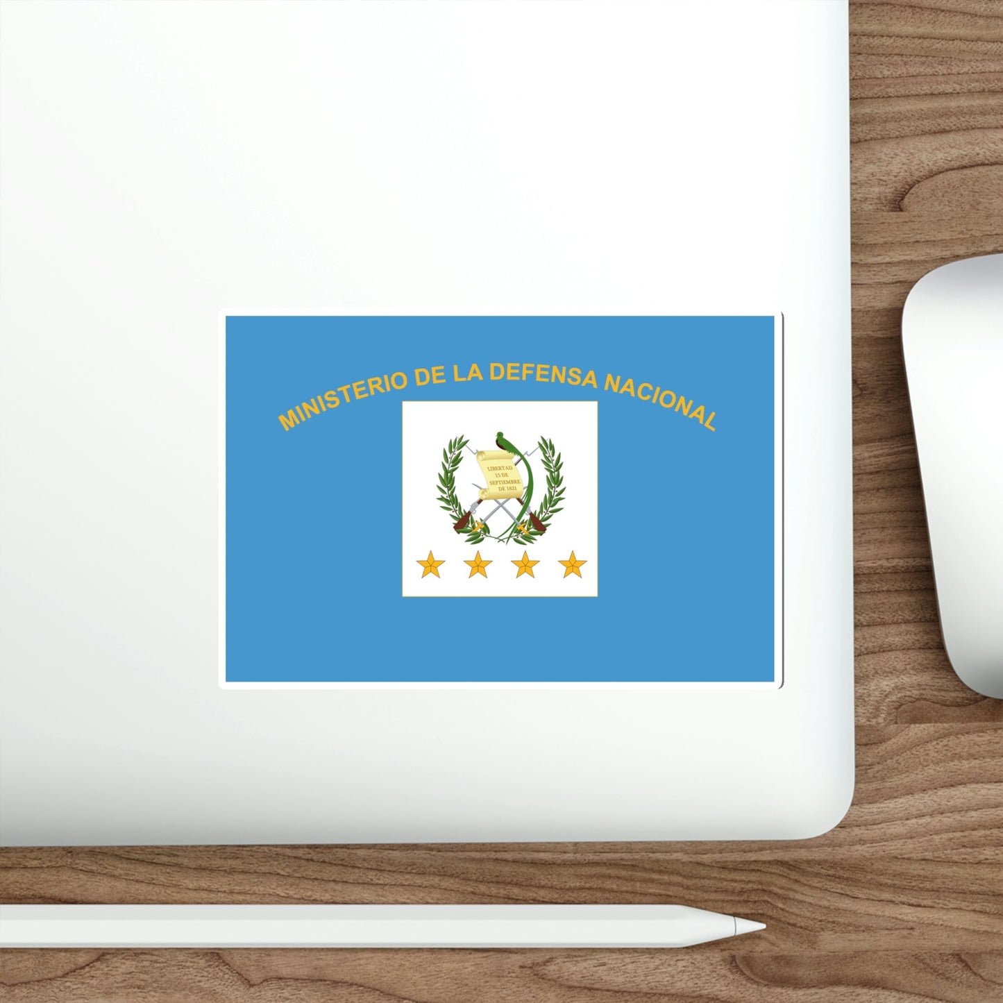 Flag for the Minister of Defence (Guatemala) STICKER Vinyl Die-Cut Decal-The Sticker Space