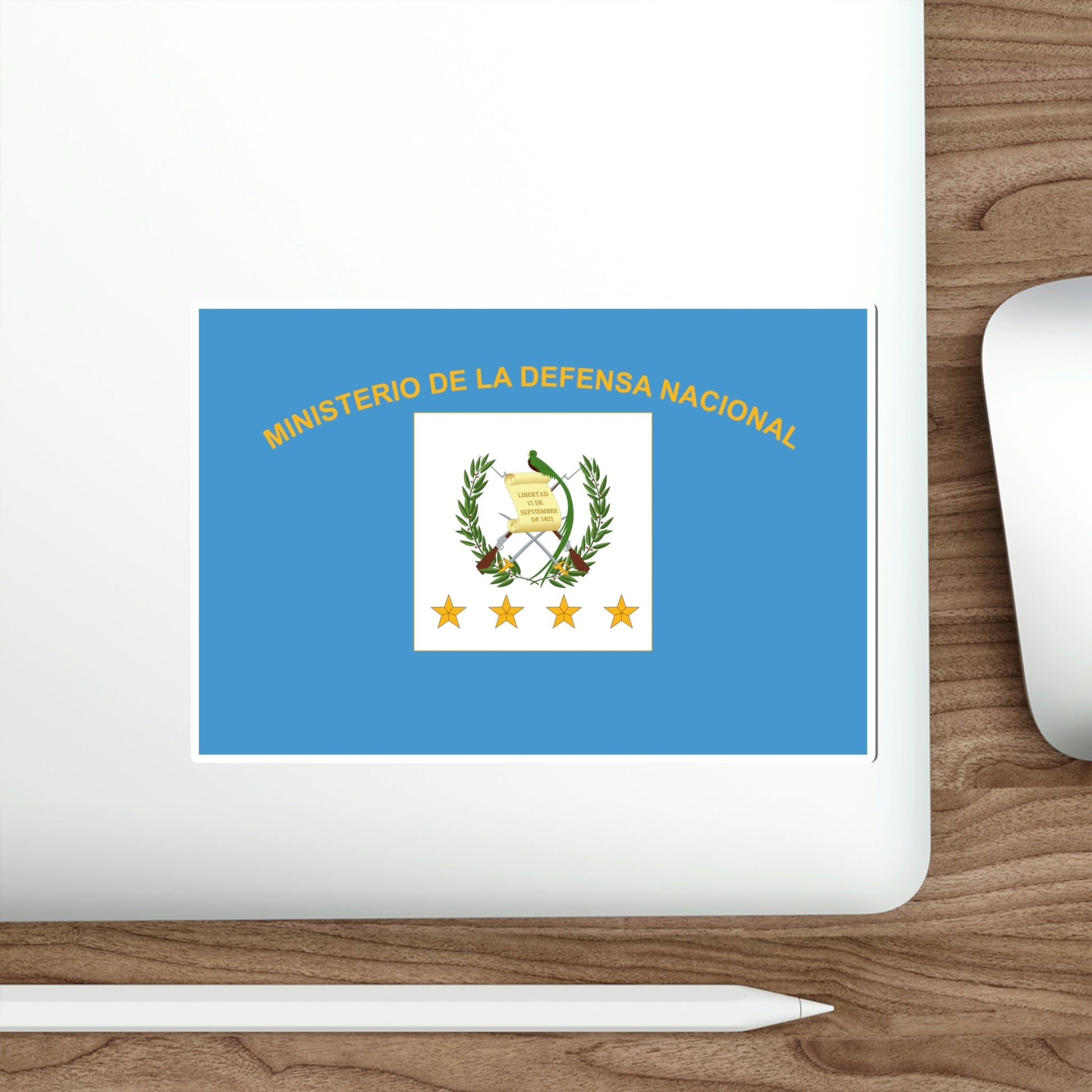 Flag for the Minister of Defence (Guatemala) STICKER Vinyl Die-Cut Decal-The Sticker Space