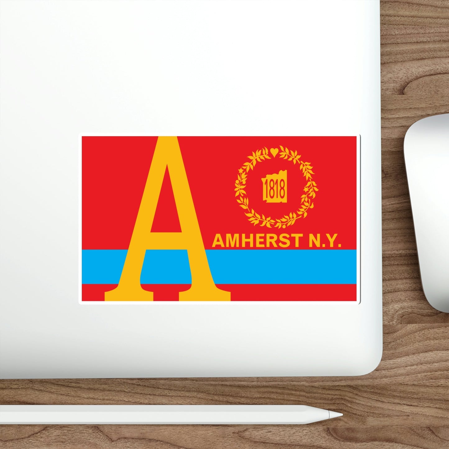 Flag of Amherst New York USA STICKER Vinyl Die-Cut Decal-The Sticker Space