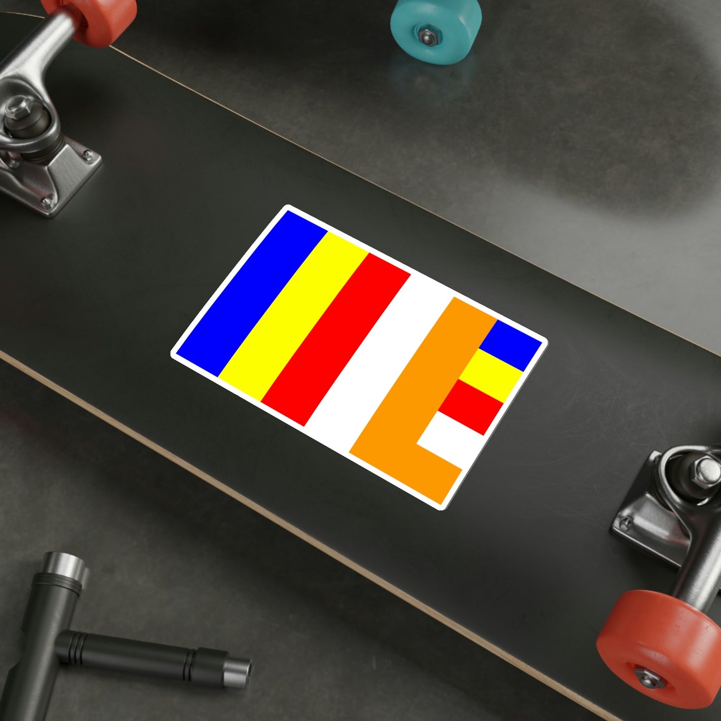 Flag of Buddhism STICKER Vinyl Die-Cut Decal-The Sticker Space