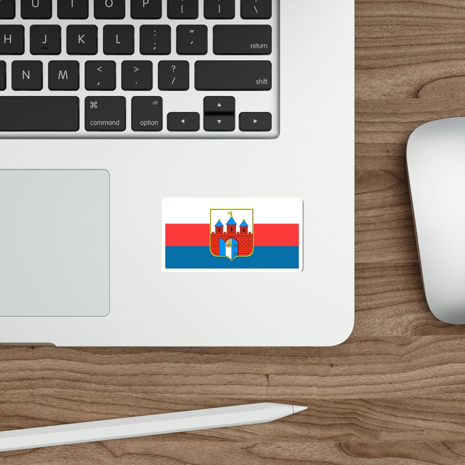 Flag of Bydgoszcz Poland STICKER Vinyl Die-Cut Decal-The Sticker Space