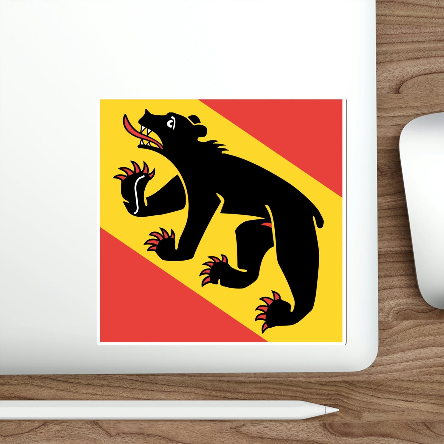 Flag of Canton of Bern Switzerland STICKER Vinyl Die-Cut Decal-The Sticker Space