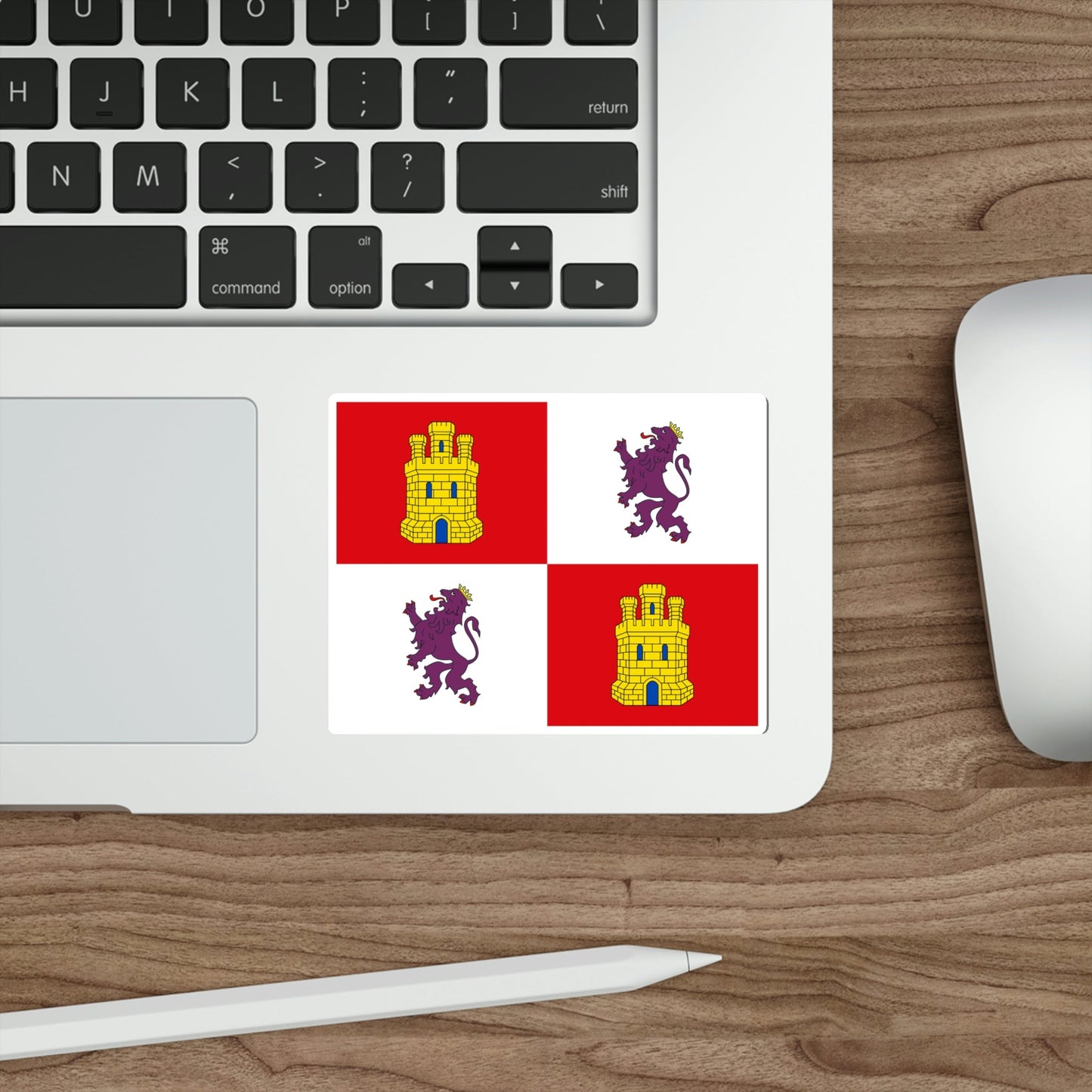 Flag of Castile and León Spain STICKER Vinyl Die-Cut Decal-The Sticker Space