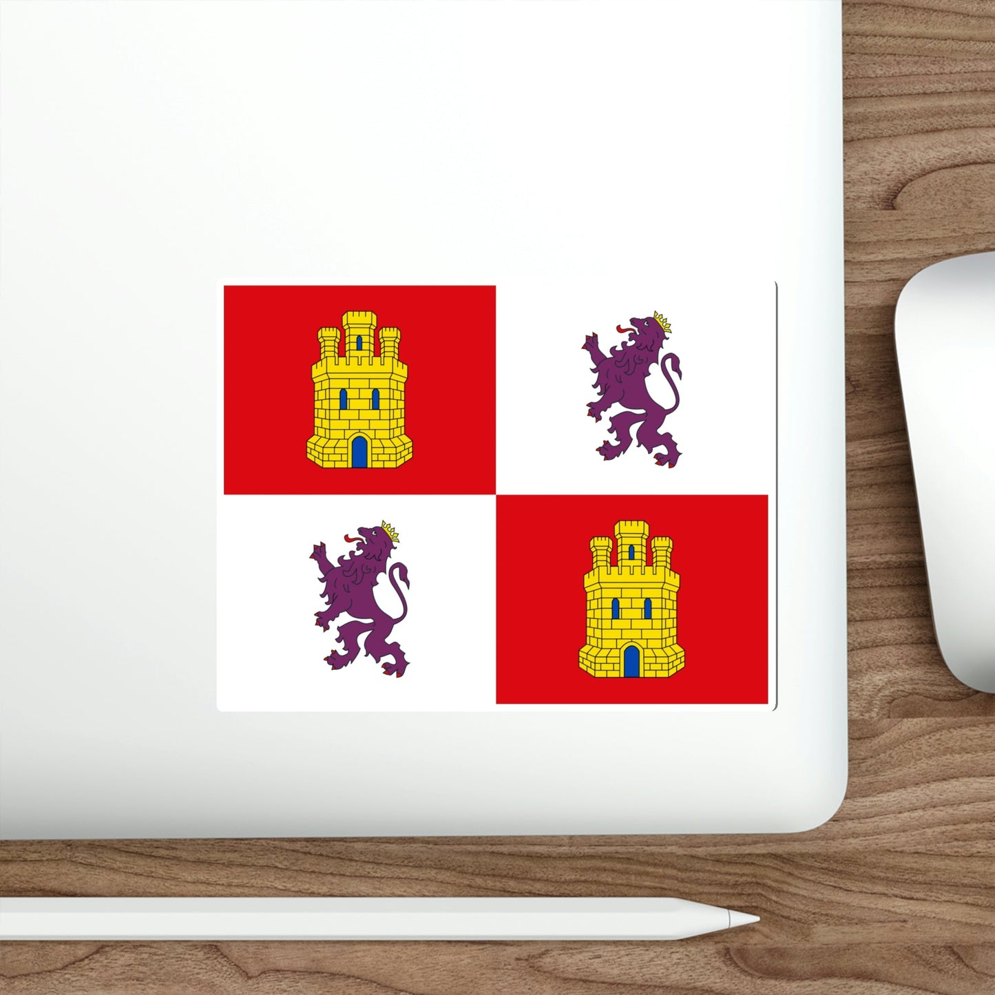 Flag of Castile and León Spain STICKER Vinyl Die-Cut Decal-The Sticker Space