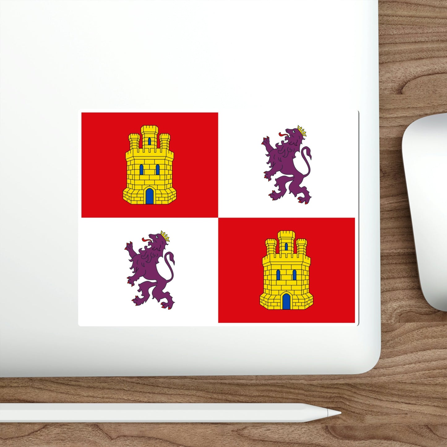 Flag of Castile and León Spain STICKER Vinyl Die-Cut Decal-The Sticker Space