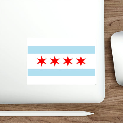 Flag of Chicago Illinois USA STICKER Vinyl Die-Cut Decal-The Sticker Space