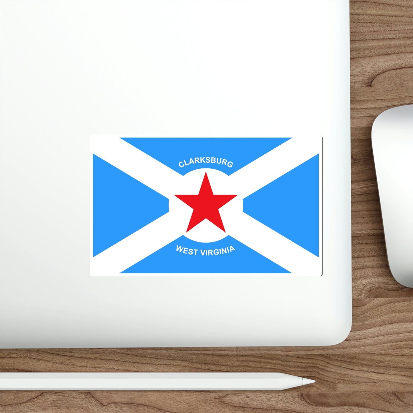 Flag of Clarksburg West Virginia USA STICKER Vinyl Die-Cut Decal-The Sticker Space