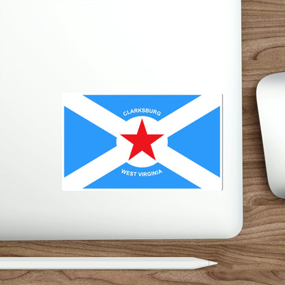 Flag of Clarksburg West Virginia USA STICKER Vinyl Die-Cut Decal-The Sticker Space