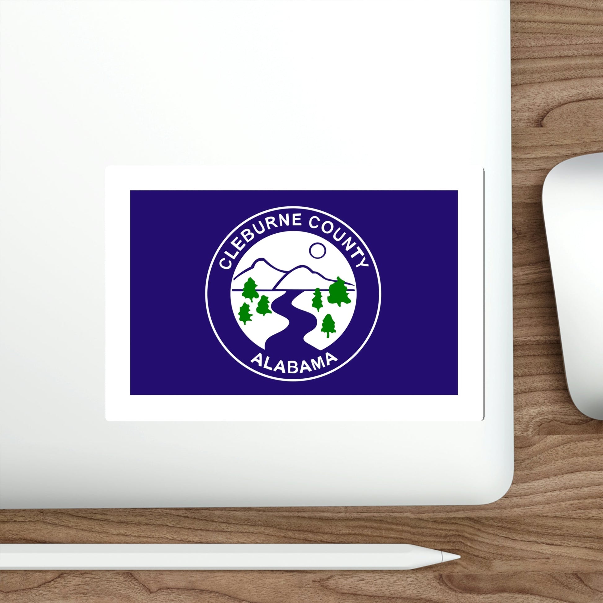 Flag of Cleburne County Alabama STICKER Vinyl Die-Cut Decal-The Sticker Space