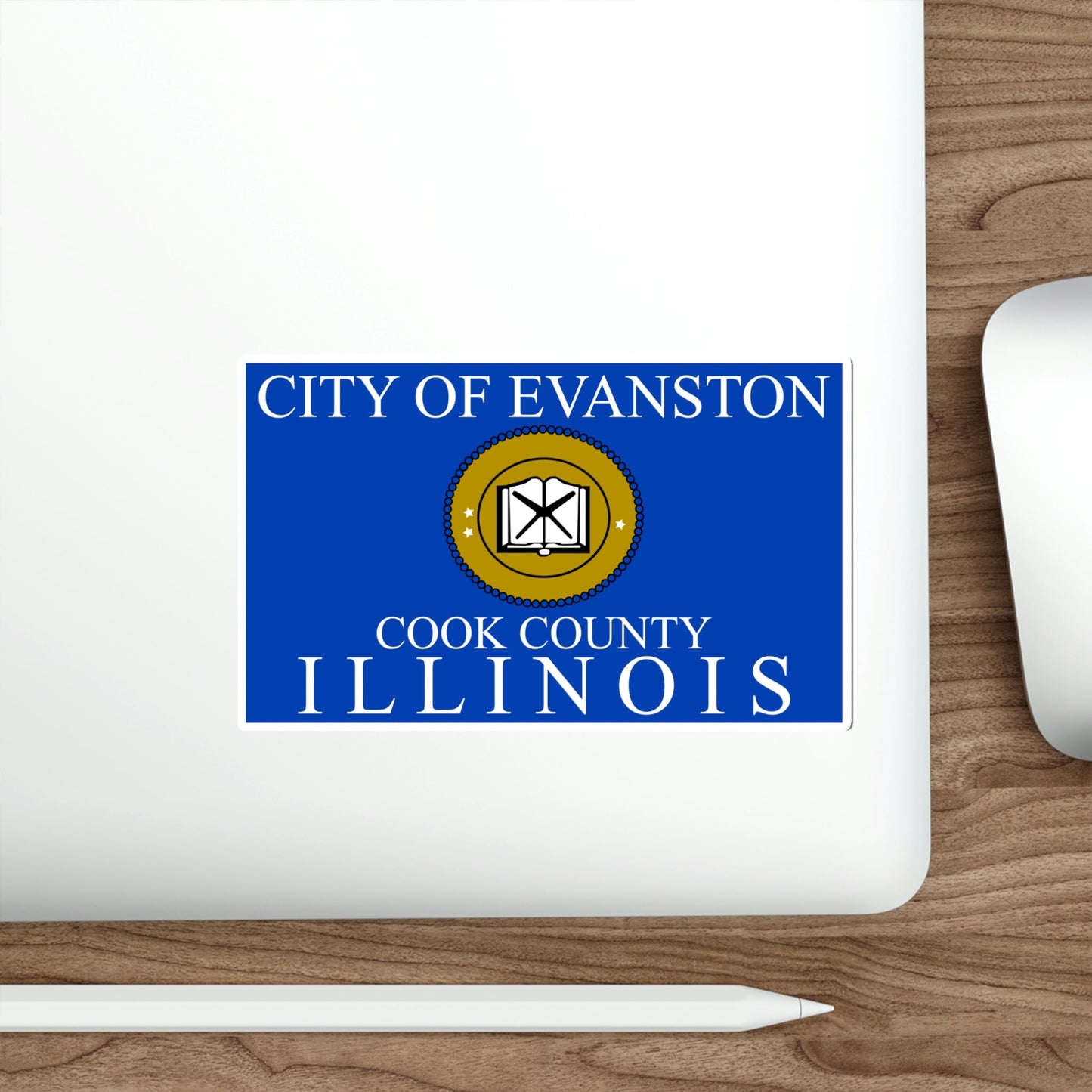 Flag of Evanston IL USA STICKER Vinyl Die-Cut Decal-The Sticker Space