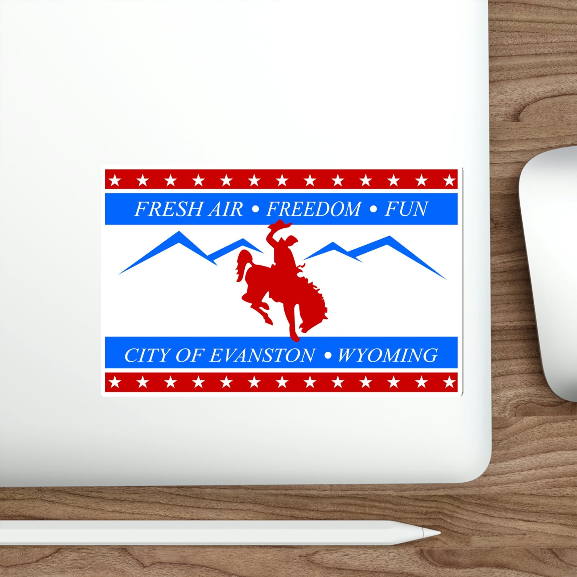 Flag of Evanston Wyoming USA STICKER Vinyl Die-Cut Decal-The Sticker Space