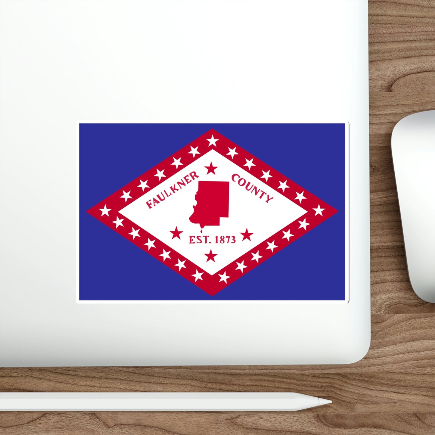 Flag of Faulkner County Arkansas STICKER Vinyl Die-Cut Decal-The Sticker Space