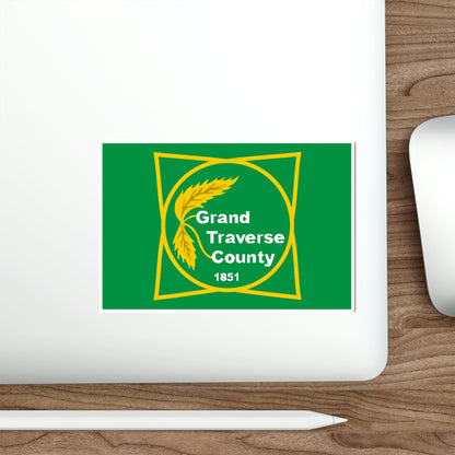 Flag of Grand Traverse County Michigan STICKER Vinyl Die-Cut Decal-The Sticker Space