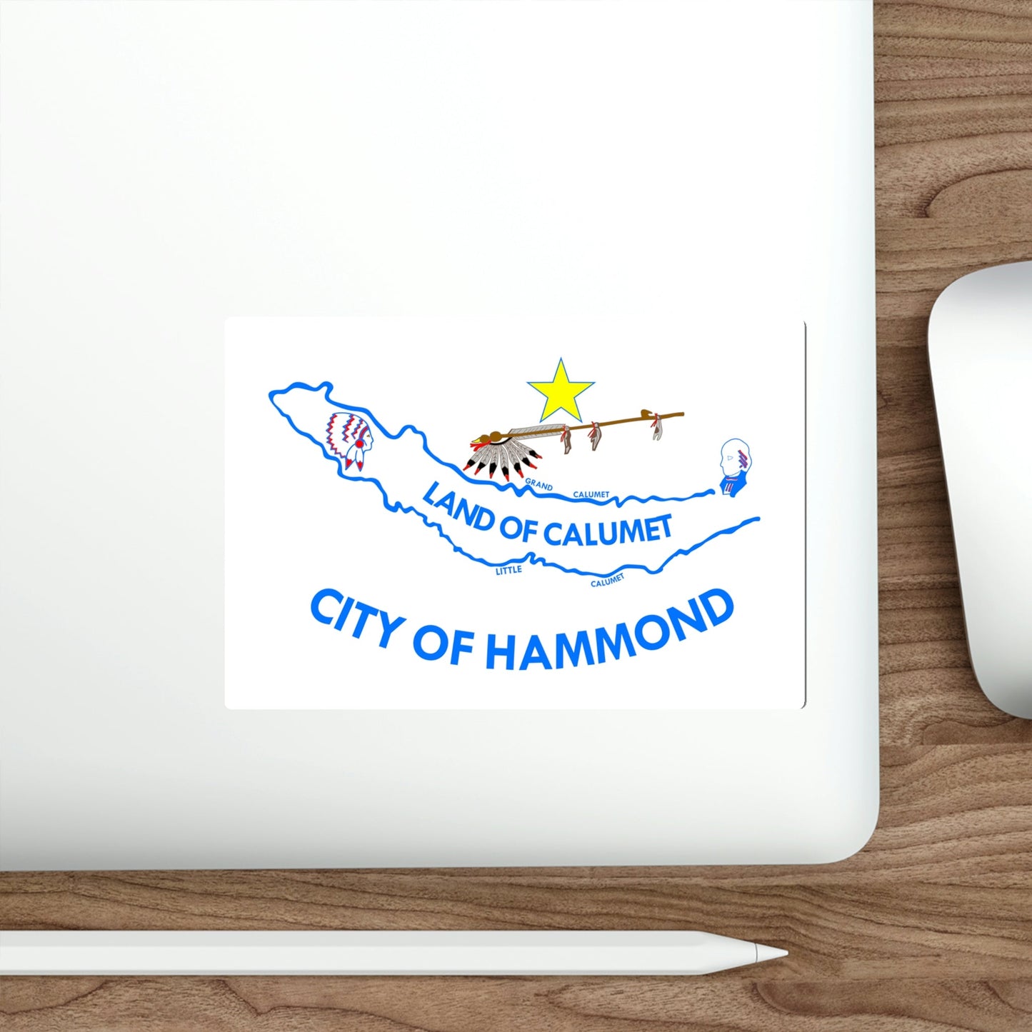 Flag of Hammond IN USA STICKER Vinyl Die-Cut Decal-The Sticker Space