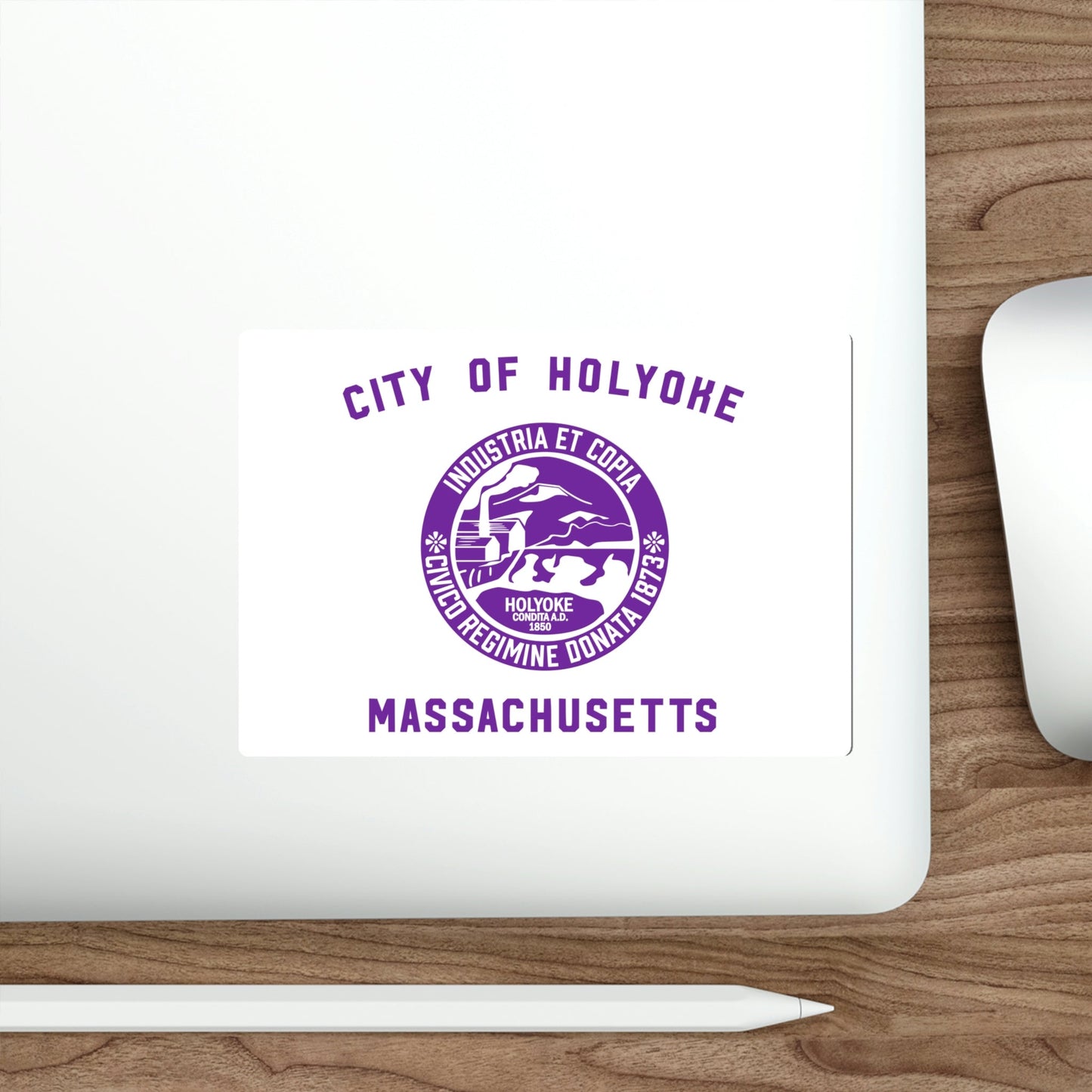 Flag of Holyoke Massachusetts USA STICKER Vinyl Die-Cut Decal-The Sticker Space