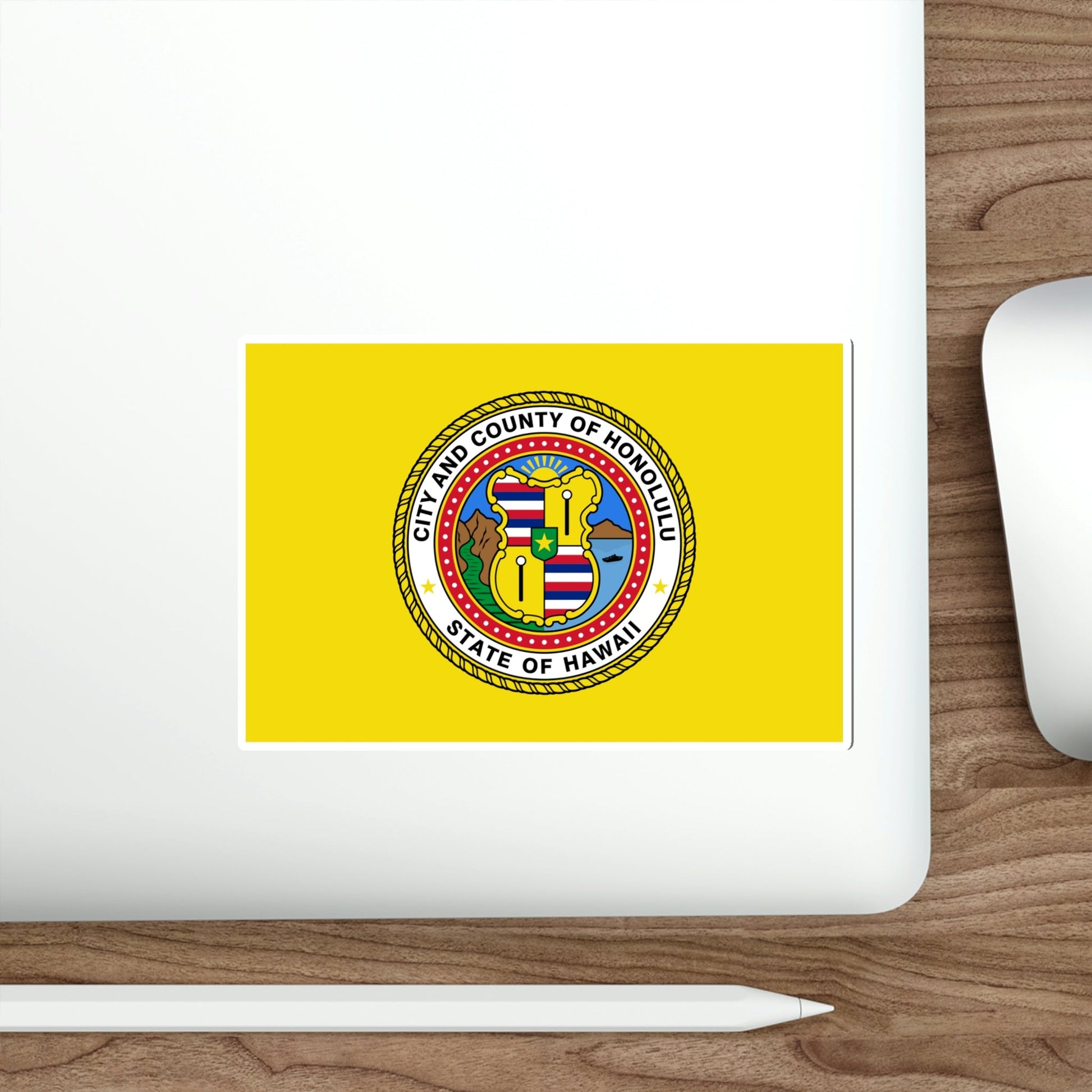 Flag of Honolulu Hawaii USA STICKER Vinyl Die-Cut Decal-The Sticker Space