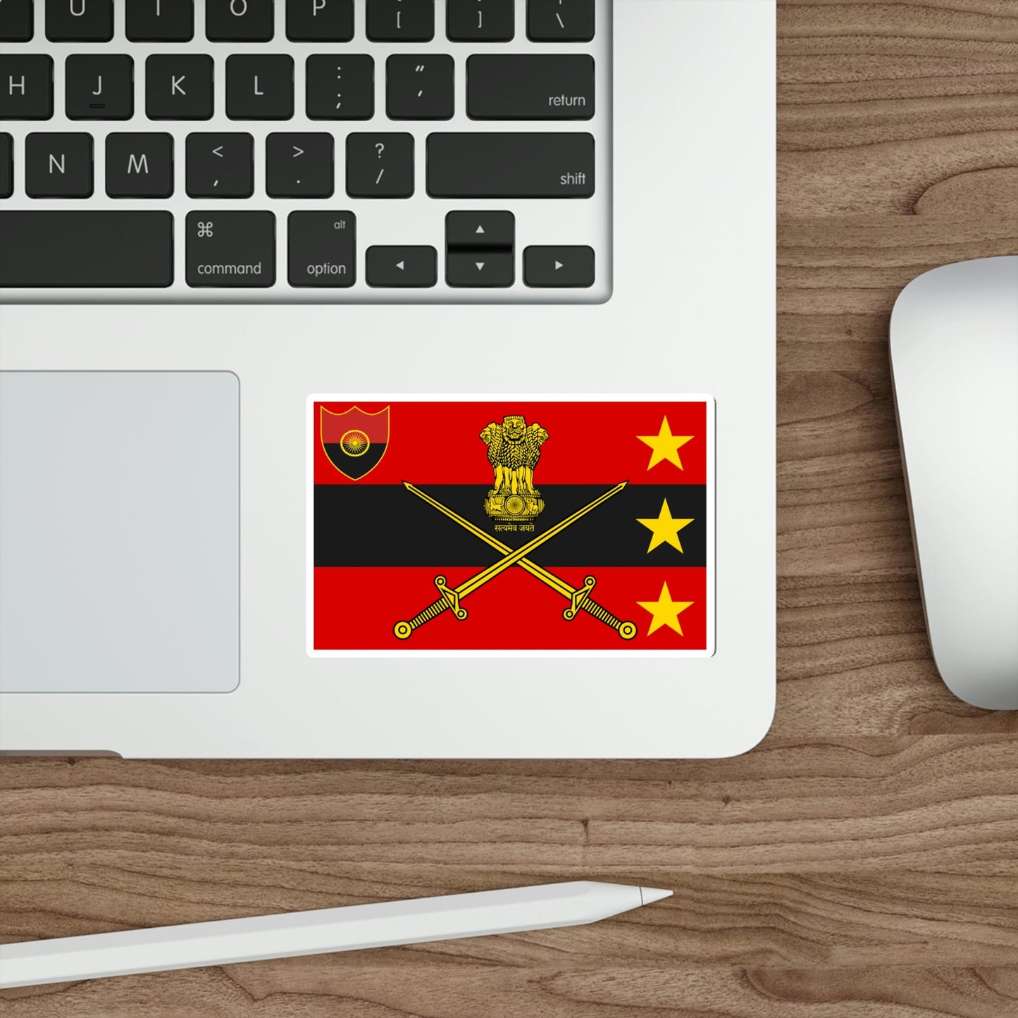 Flag of Indian Vice Chief of Army Staff (India) STICKER Vinyl Die-Cut Decal-The Sticker Space