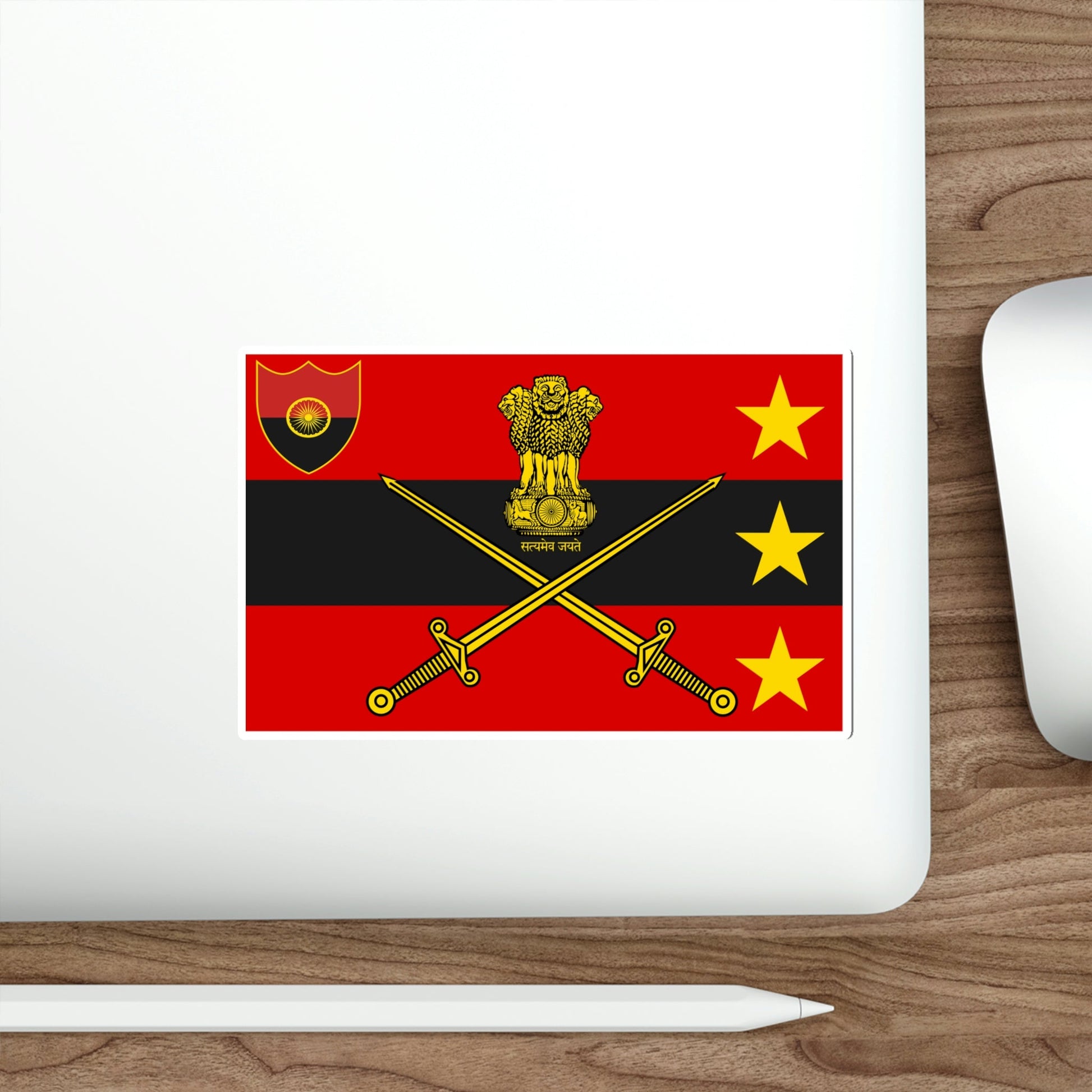 Flag of Indian Vice Chief of Army Staff (India) STICKER Vinyl Die-Cut Decal-The Sticker Space