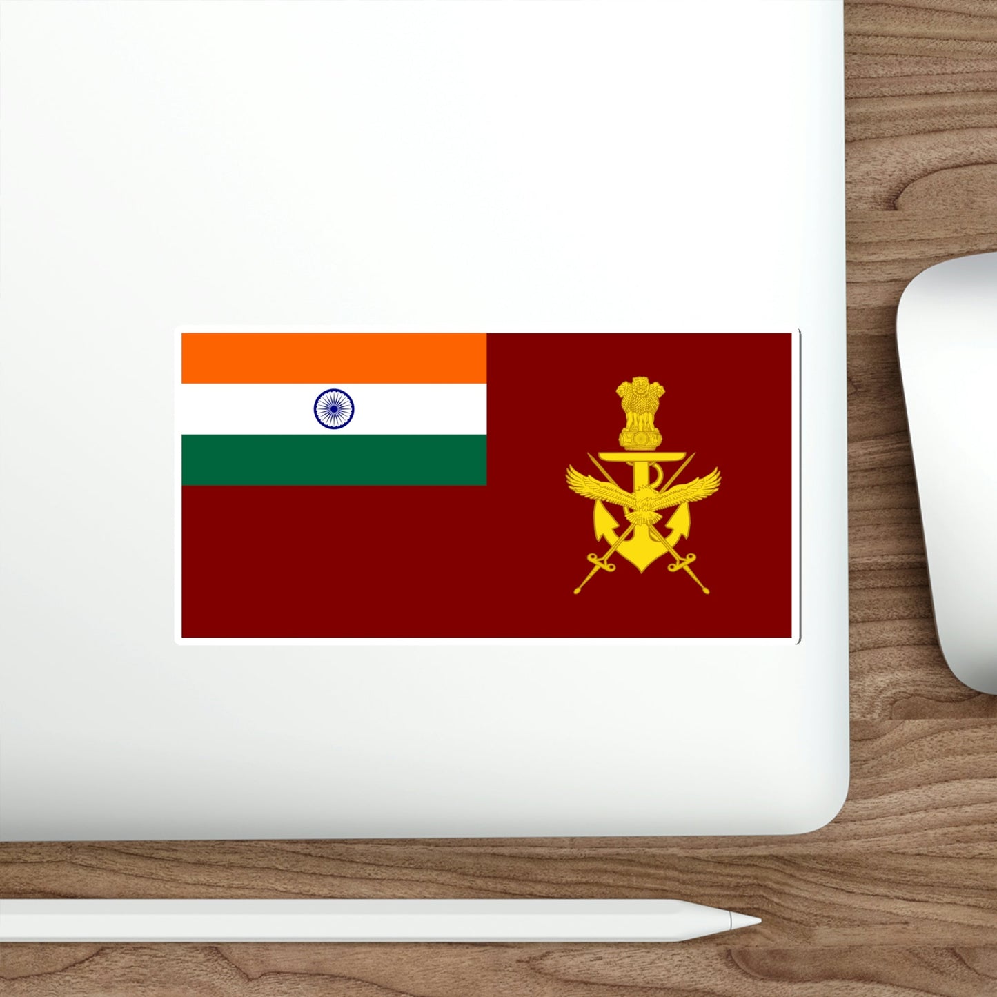 Flag of Integrated Defence Staff (India) STICKER Vinyl Die-Cut Decal-The Sticker Space