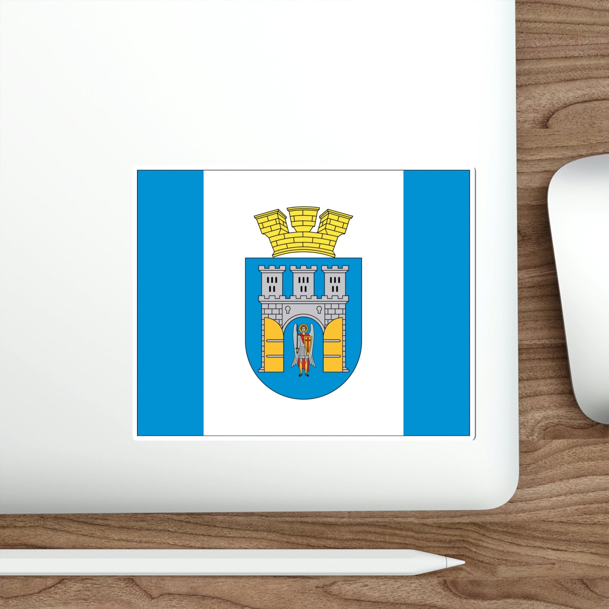 Flag of Ivano Frankivsk Ukraine STICKER Vinyl Die-Cut Decal-The Sticker Space