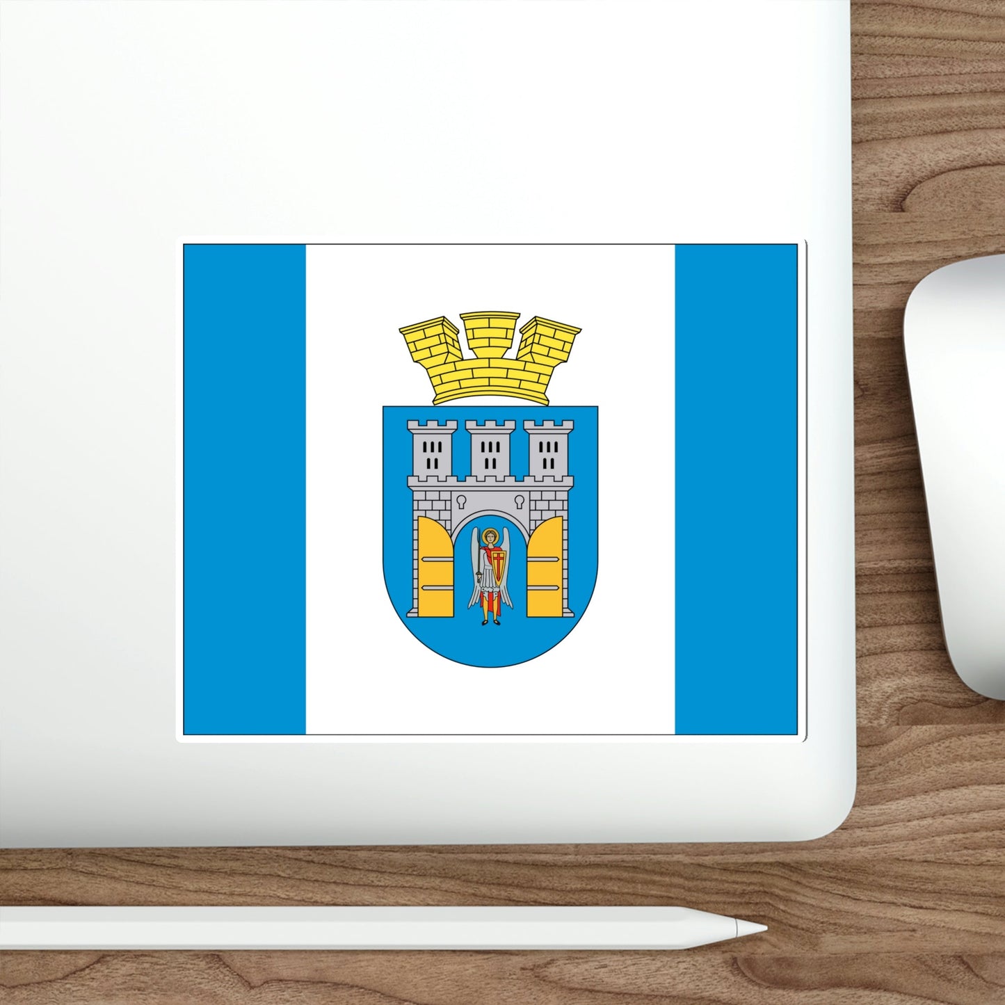 Flag of Ivano Frankivsk Ukraine STICKER Vinyl Die-Cut Decal-The Sticker Space