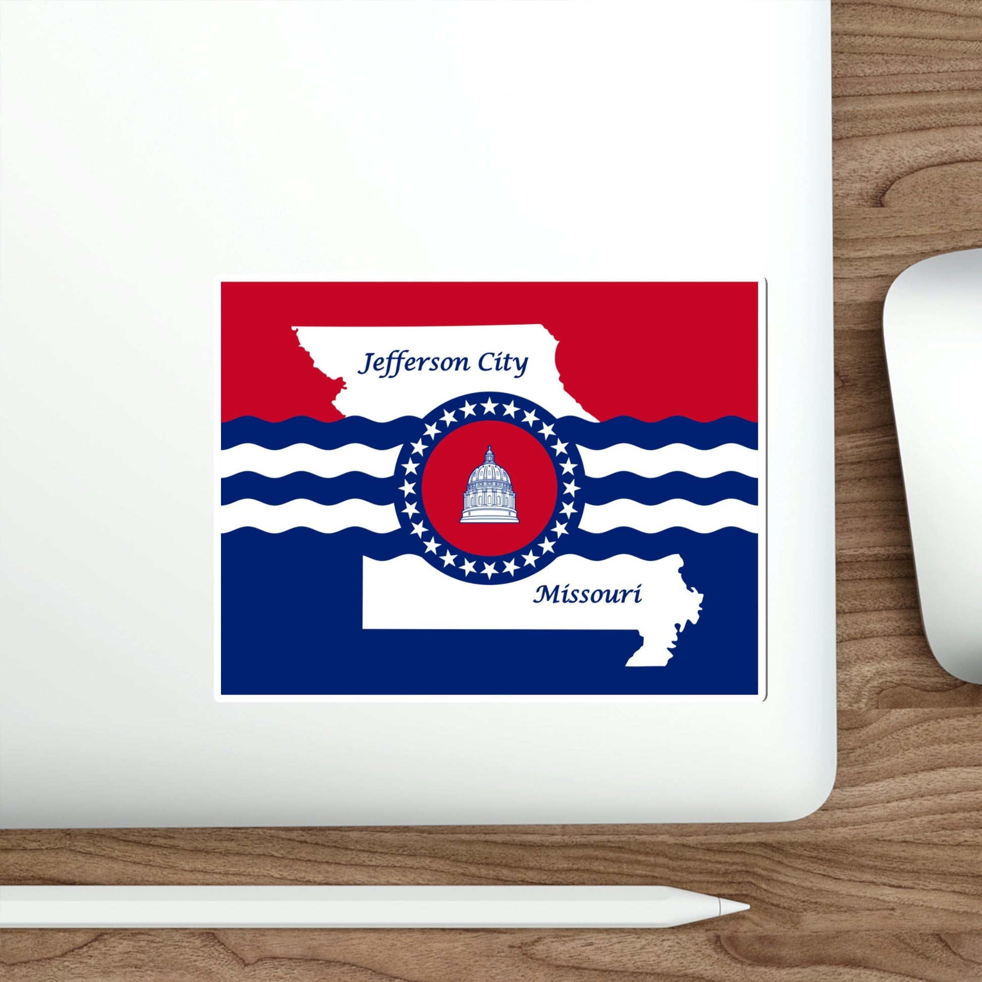 Flag of Jefferson City Missouri USA STICKER Vinyl Die-Cut Decal-The Sticker Space